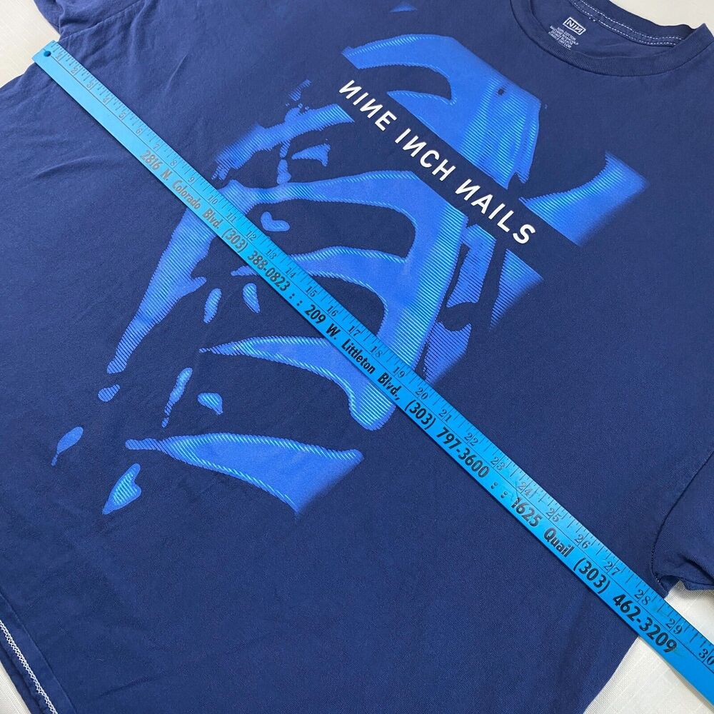 Vintage Nine Inch Nails OFFICIAL Pretty Hate Machine Blue T-Shirt! 90s XXXL 3XL - Picture 11 of 16
